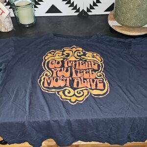 Earthbound Life Grey T-Shirt with Orange Go Where You Feel Most Alive Graphic Xl